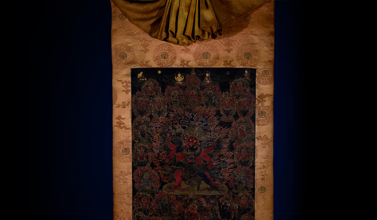 17世纪藏东风格愤怒莲师唐卡